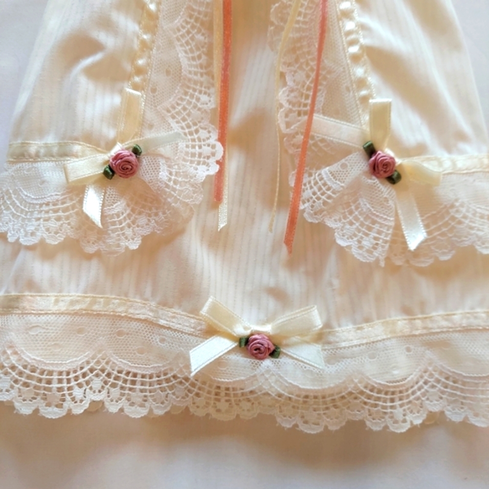 Vintage Victorian Lady Doll-Ornament Porcelain Head & Hands NWT Beige/Mauve Rose - Picture 8 of 12